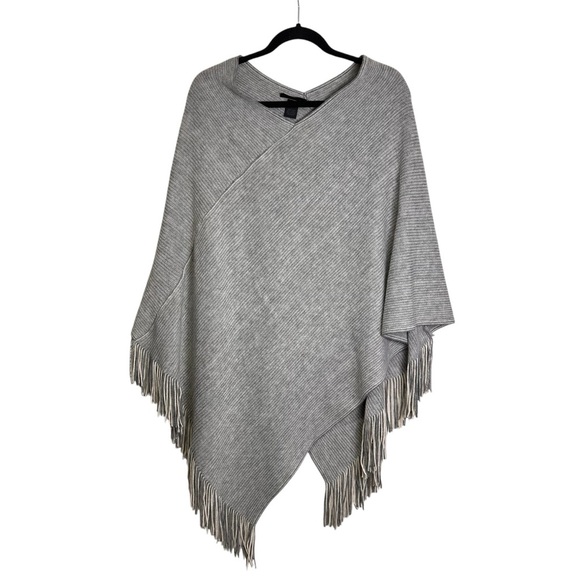 Steve Madden One Size Gray and White Poncho - Picture 1 of 5
